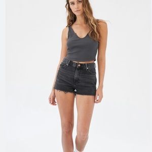 BDG black denim shorts